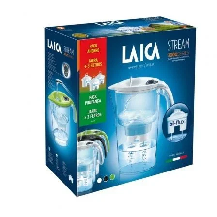 Laica Pack Jarra Stream 2,3l Blanca + 3 Filtros Bi-Flux Laica Pack Jarra Stream 2,3l Blanca + 3 Filtros Bi-Flux